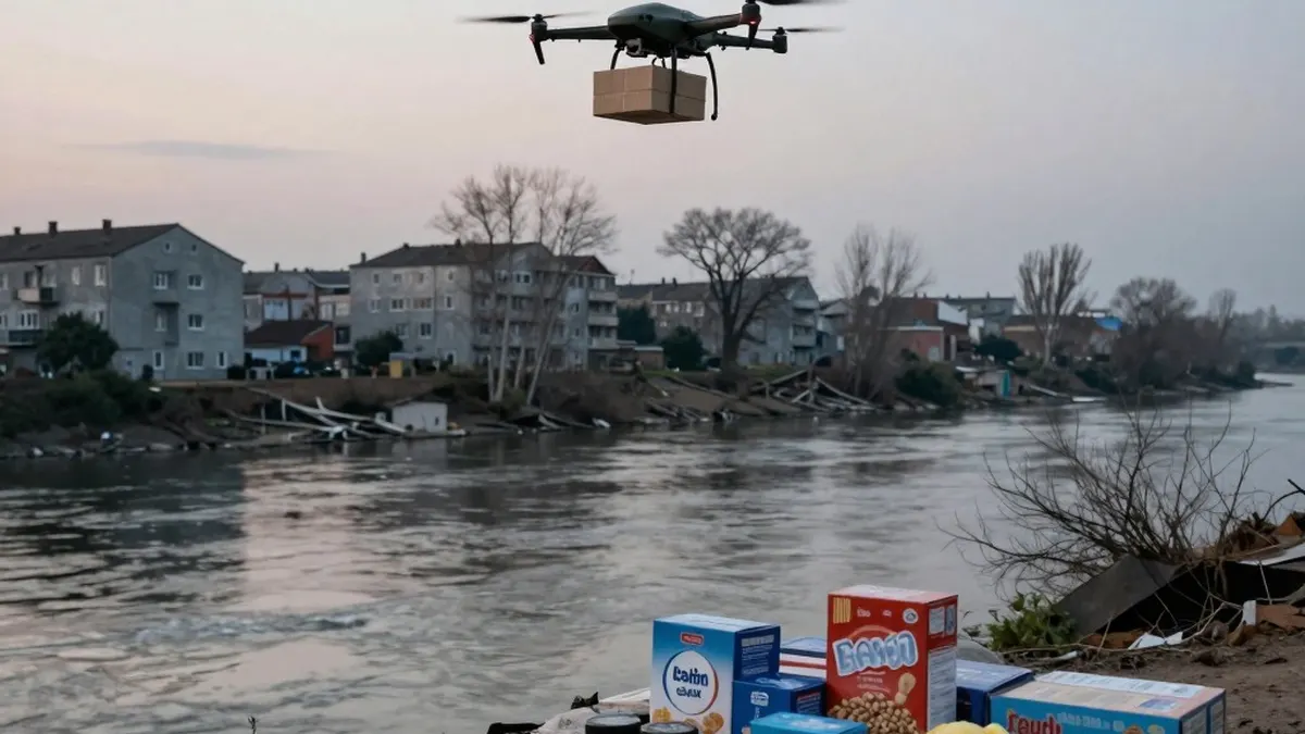 Ukrainian National Guard Drones Carry Baby Food and Toys to Children in Occupied Oleshky